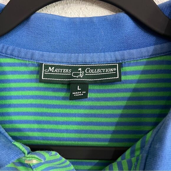 Masters collection Blue and Green Striped Polo Size Large - Picture 3 of 7